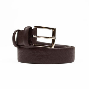 Brown soft calf "tubo" tubular dress belt