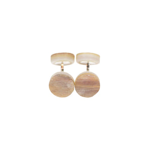 Reversed Mother-of-pearl "Day Rustic" cufflinks, textured surface