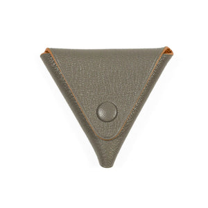 Soft origami coin case, Souris grey goatskin