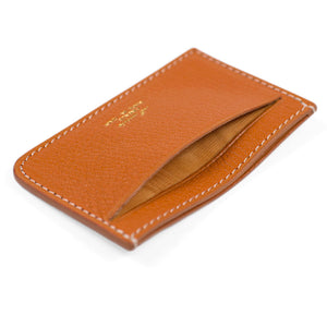 Soft card case, Teck brown goatskin