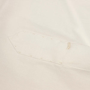 Hand-sewn white end-on-end cotton shirt, spread collar (restock)