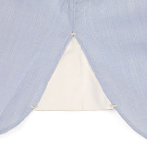 Hand-sewn pale blue end-on-end cotton shirt, spread collar (restock)