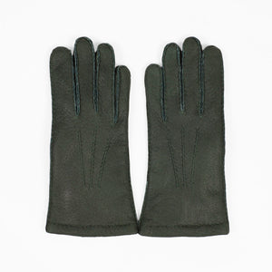 Green peccary gloves, rabbit-fur lining