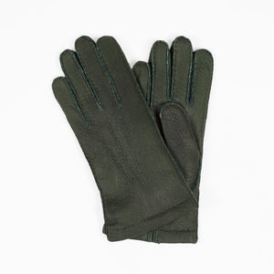 Green peccary gloves, rabbit-fur lining