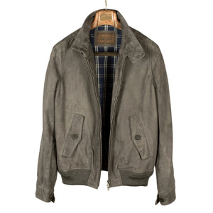 Light grey lamb suede Harrington jacket – No Man Walks Alone