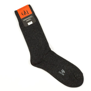 Wool & cashmere socks, charcoal grey
