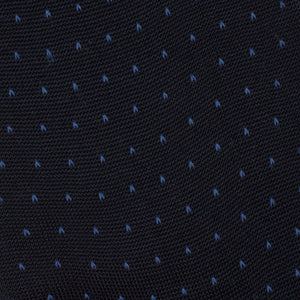 Navy over-the-calf fil d'ecosse cotton socks with blue dots