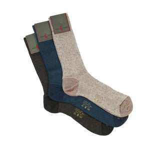 Blue & navy mid-calf cotton-linen socks