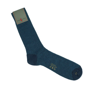 Blue & navy mid-calf cotton-linen socks