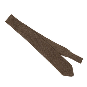 Brown pointed bottom cotton knit tie