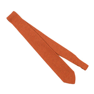Coral pointed bottom cotton knit tie