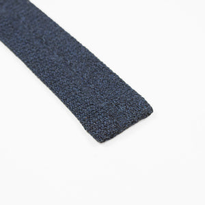 Blue pointed bottom cotton knit tie