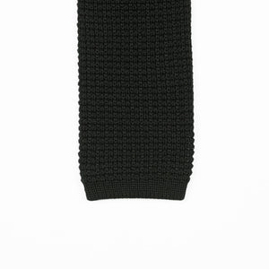 Black square bottom cotton knit tie