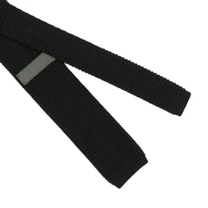 Black square bottom cotton knit tie