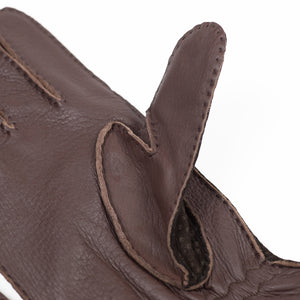 Brown deer & carpincho gloves, cashmere lining