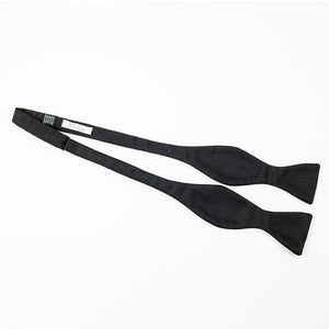 Black pique silk bow tie