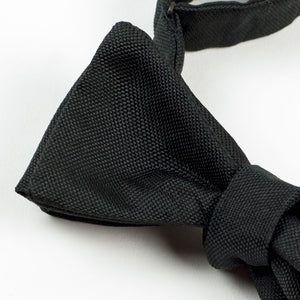 Black pique silk bow tie