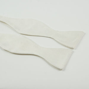White pique silk bow tie