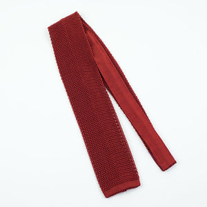 Rust square bottom silk knit tie