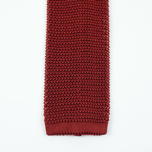 Rust square bottom silk knit tie