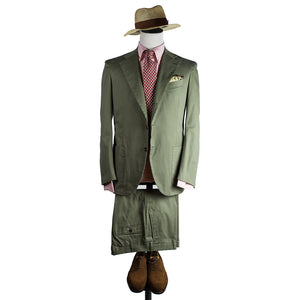 Olive cotton suit, 340g