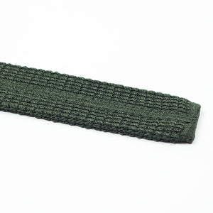 Forest green square bottom cotton knit tie