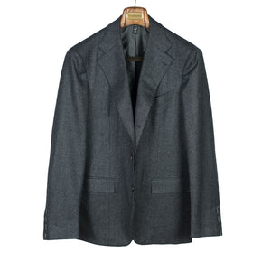 Grey "tick weave" flannel suit, 11 oz wool