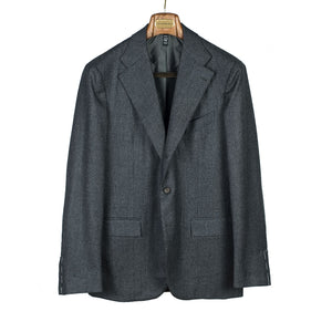Grey "tick weave" flannel suit, 11 oz wool