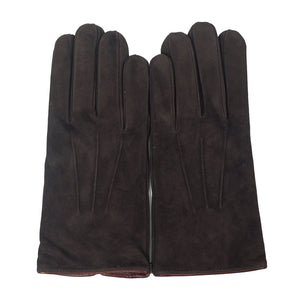 Dark brown suede gloves, cashmere lining