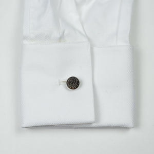 "Evening Setting" hand-machined grey mother-of-pearl cufflinks