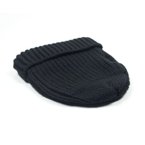 Chunky ribbed wool cap in black (restock)