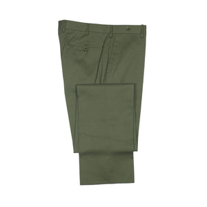 Olive cotton twill trousers