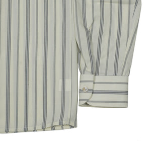 Band collar shirt in vintage stripe cotton