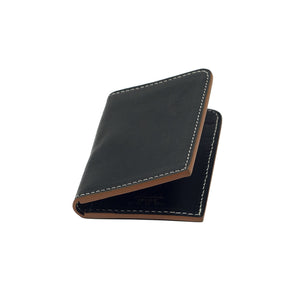Soft card wallet, Black vachetta leather