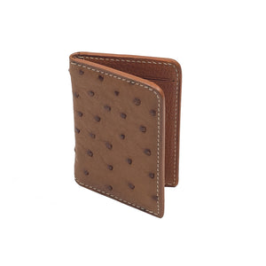 Soft card wallet, genuine ostrich leather