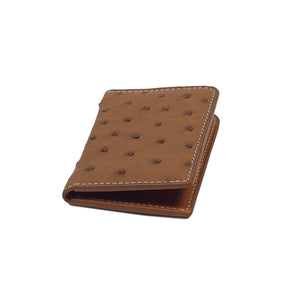 Soft card wallet, genuine ostrich leather
