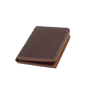 Soft card wallet, Teck brown goatskin