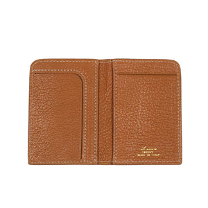 Soft card wallet, Teck brown goatskin