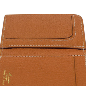 Soft card wallet, Teck brown goatskin