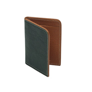 Soft card wallet, Sapin green goatskin