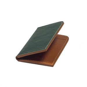 Soft card wallet, Sapin green goatskin