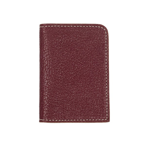 Soft card wallet, Burgundy goatskin
