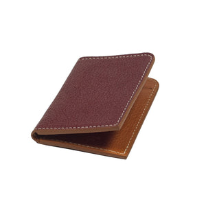 Soft card wallet, Burgundy goatskin