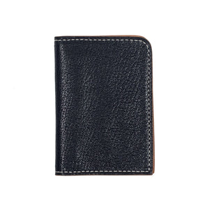 Soft card wallet, Black goatskin