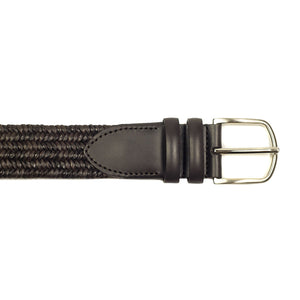 "Intreccio" leather woven belt in shades of brown