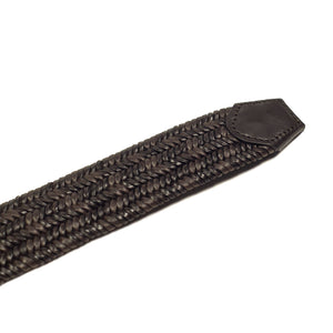 "Intreccio" leather woven belt in shades of brown