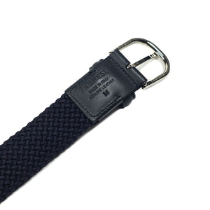 Navy Intreccio "tubo" tubular elastic woven belt
