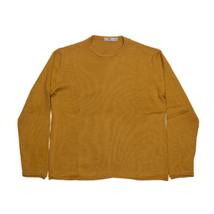 "Fern" ochre alpaca & silk rolled edge tunic sweater (Exclusive)