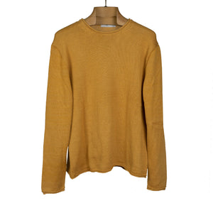 "Fern" ochre alpaca & silk rolled edge tunic sweater (Exclusive)