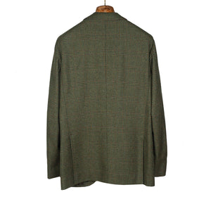 Fox Bros green & brown glencheck sport coat, 13 oz wool & cashmere